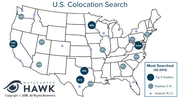 map of top searched data centers