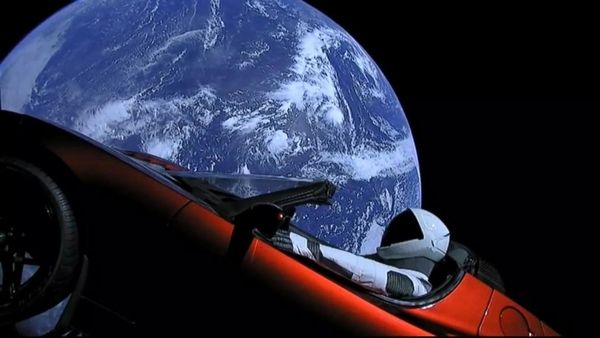 spacex launches tesla into space