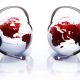 Red and white earth with headphones