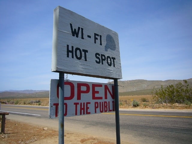 wi fi hot spot sign