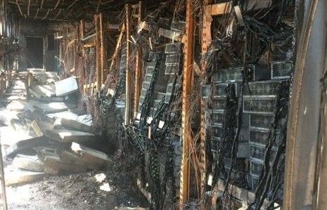 aftermath of a data center fire